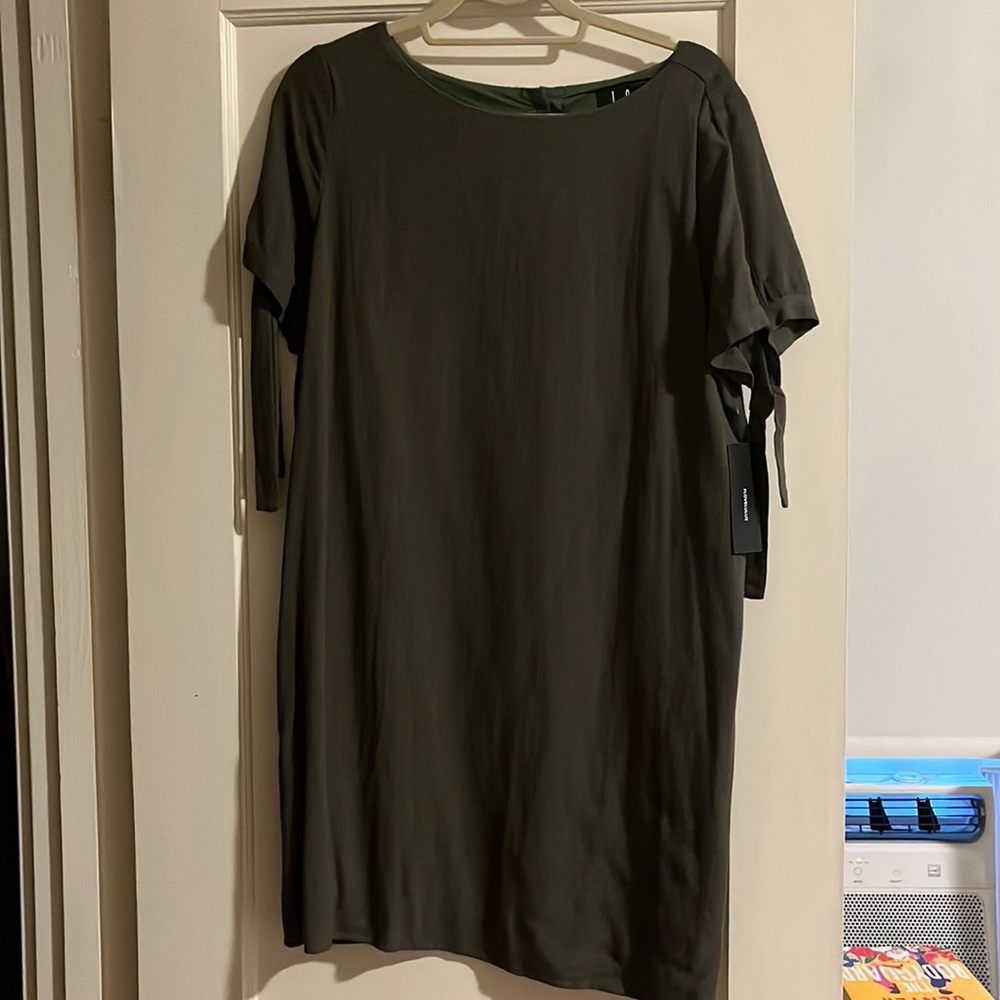 Lulus Maeve Olive Green Button Back Shift Dress